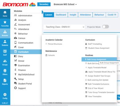 How to Assign Students to Classes in Bulk – Bromcom