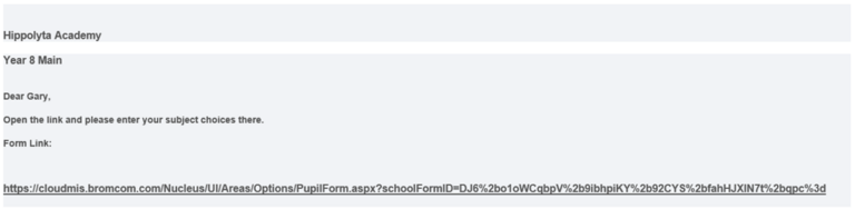 How to use Options Forms – Bromcom – Documentation Centre