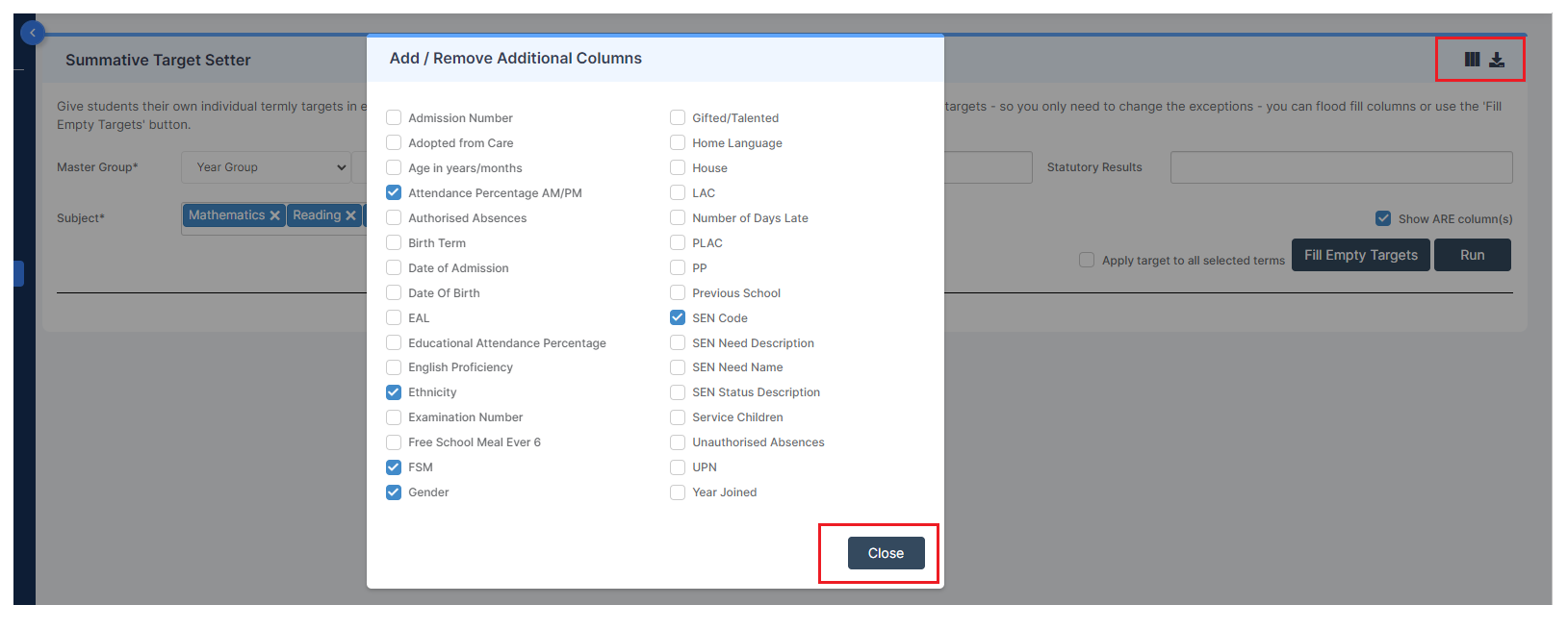 How to use the Summative Target Setter – Bromcom – Documentation Centre