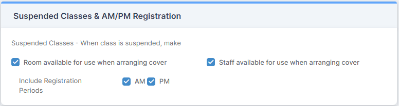 Suspending classes in StaffCover - TimeTabler
