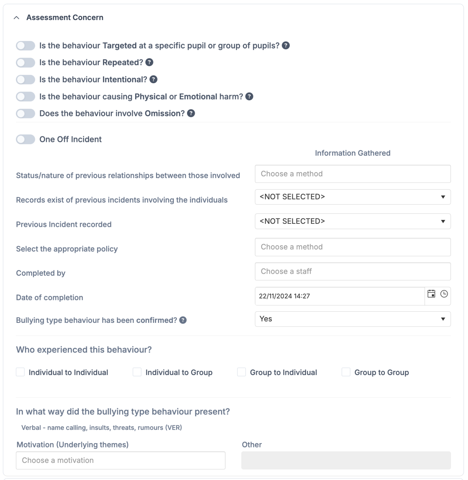 How to Add a Bullying Incident – Bromcom – Documentation Centre