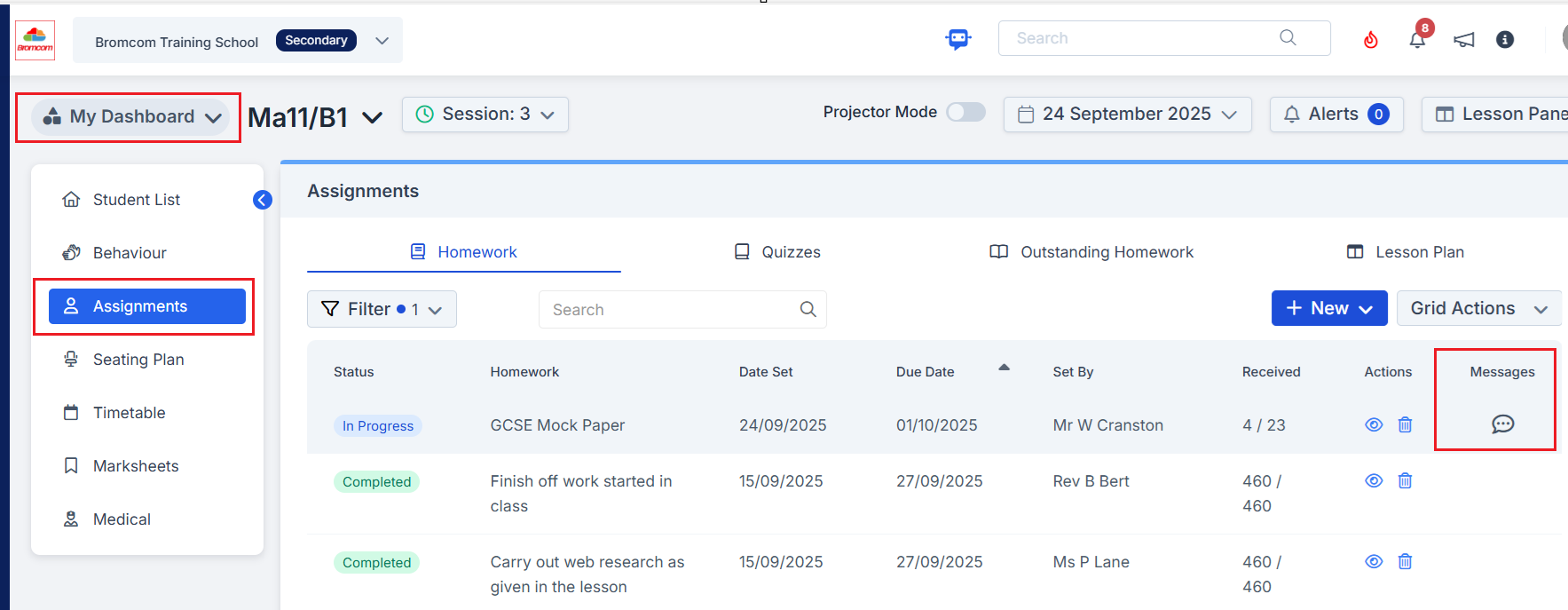 How to Send and Reply to Messages for Homework in Student Portal for a ...