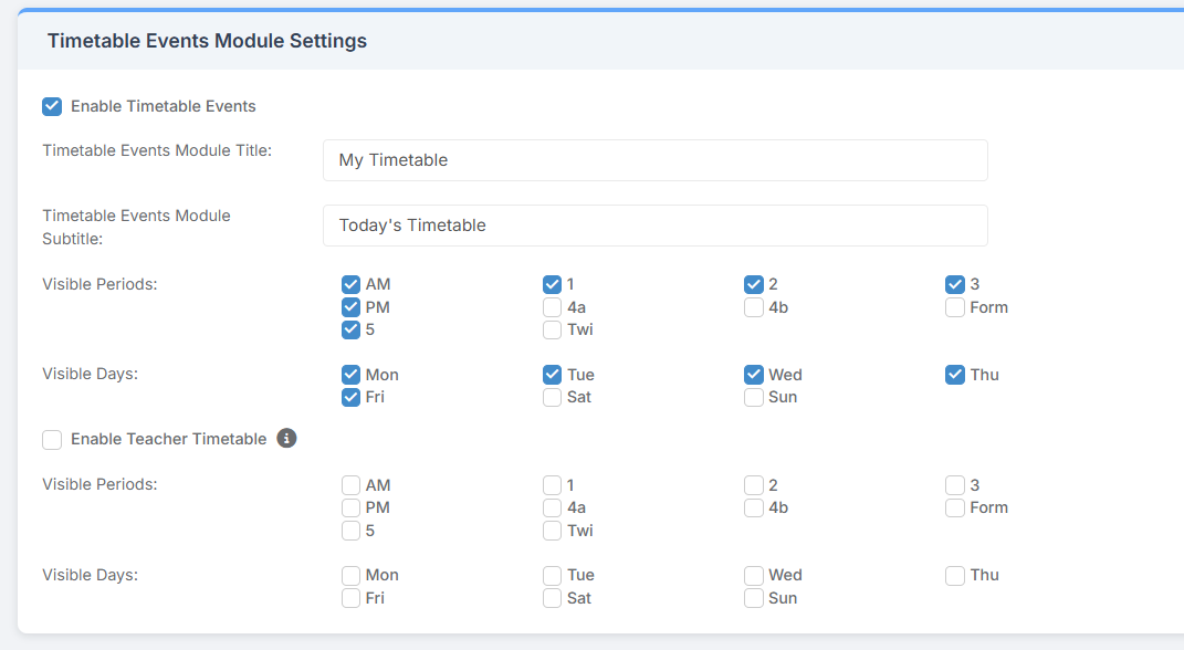How to Configure Timetable for Student Portal – Bromcom – Documentation ...